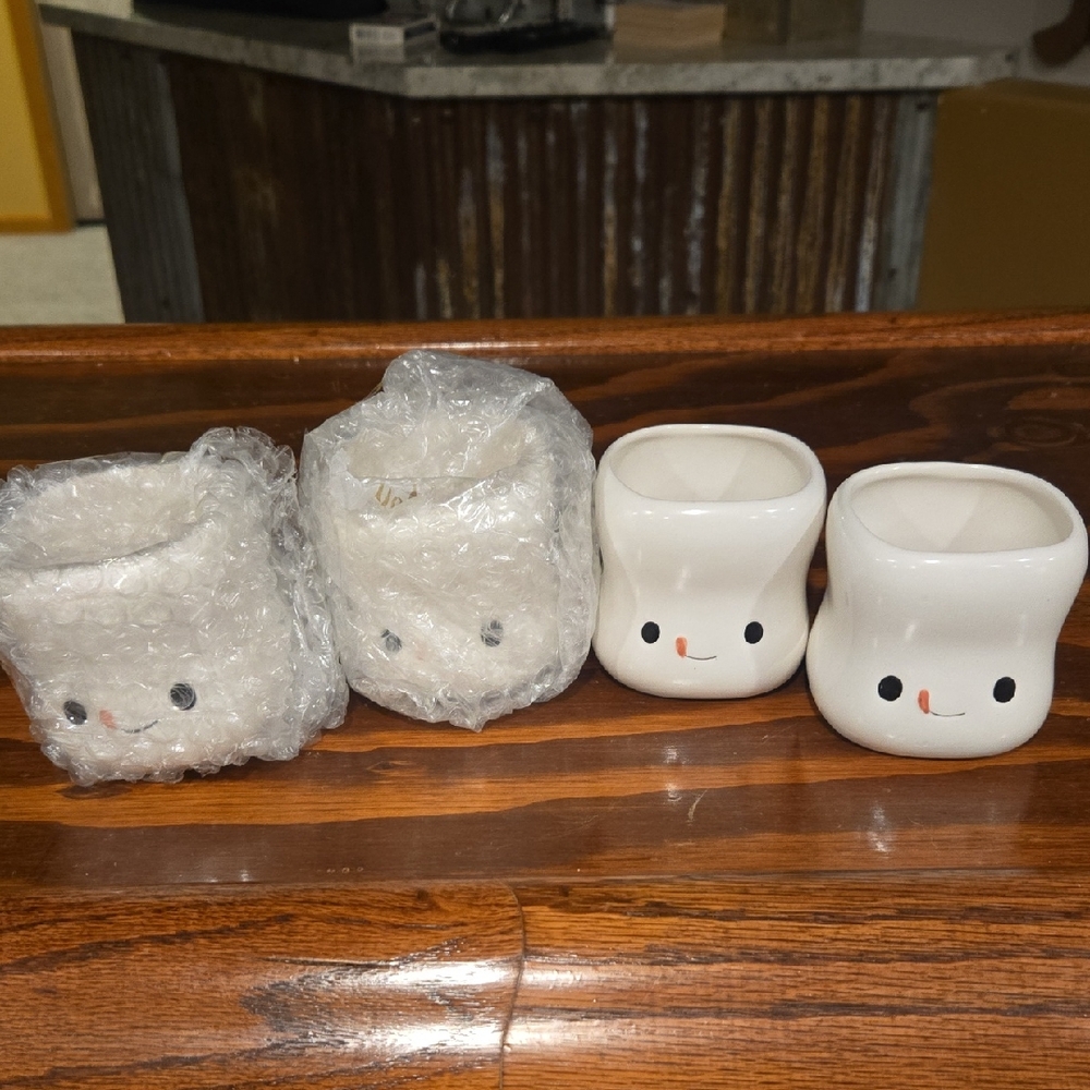 Cute White Marshmallow Mugs